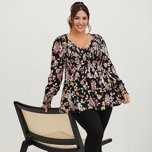 Torrid babydoll gauze floral top!